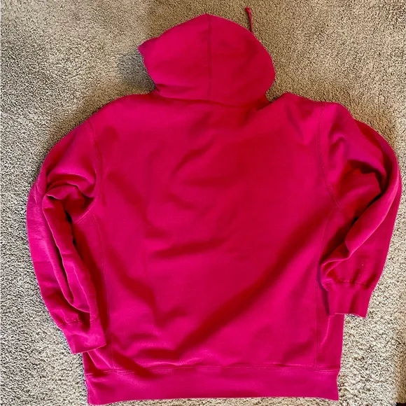 SUPREME REVERSE HOODIE EST. 1994 BACKWARDS PINK SIZE XL USED - Picture 2 of 2